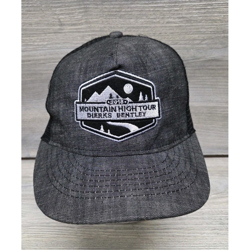 Dierks Bentley 2018 Mountain High Tour Men's Trucker Hat Mens Gray Snapback H2